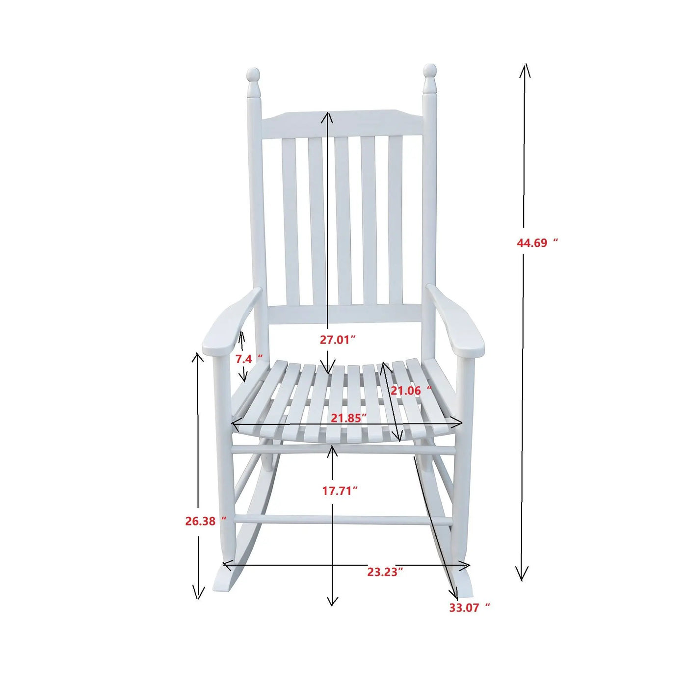 Wooden Porch Rocker Chair, Without Mat by HouseOfZazla