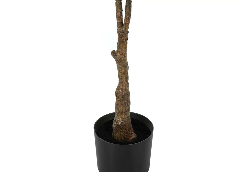 52" Tall, Artificial Plant, Rubber Tree, Indoor, Faux, Fake, Floor, Greenery, Potted, Real Touch, Decorative - Green / Black by Unique Piece Furniture