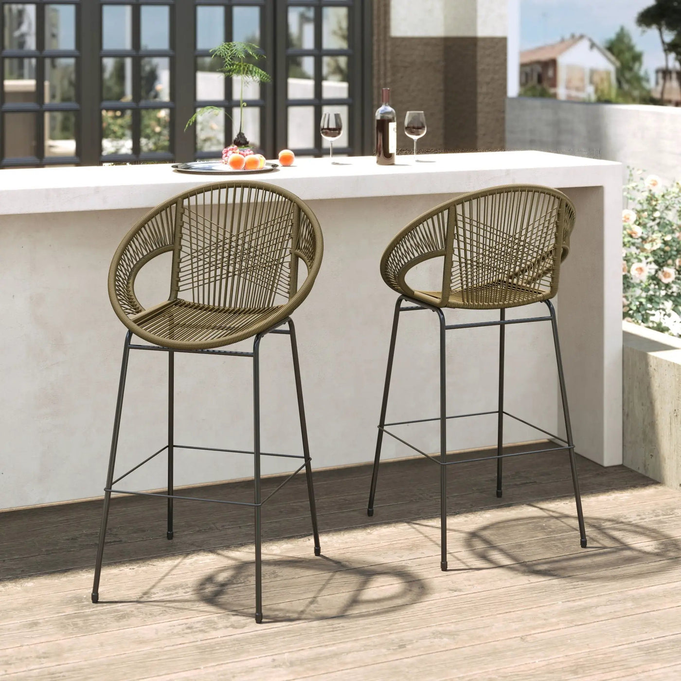 Ferrara Outdoor Patio Barstool (Set of 2) by HouseOfZazla