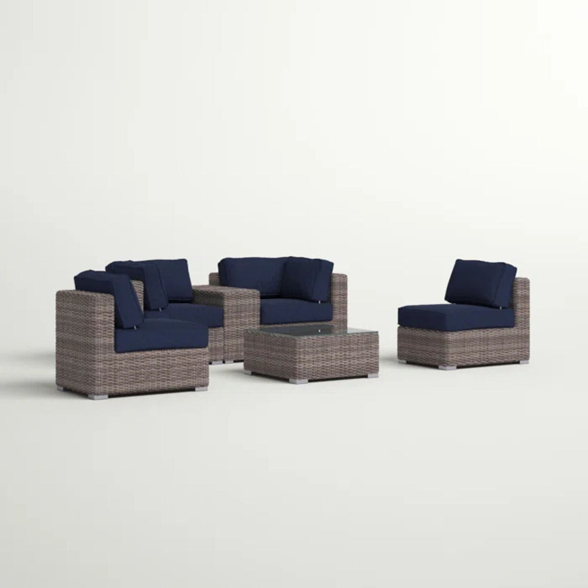 Wicker Seating Group Set With Table And Cushions, photo 29 of 40