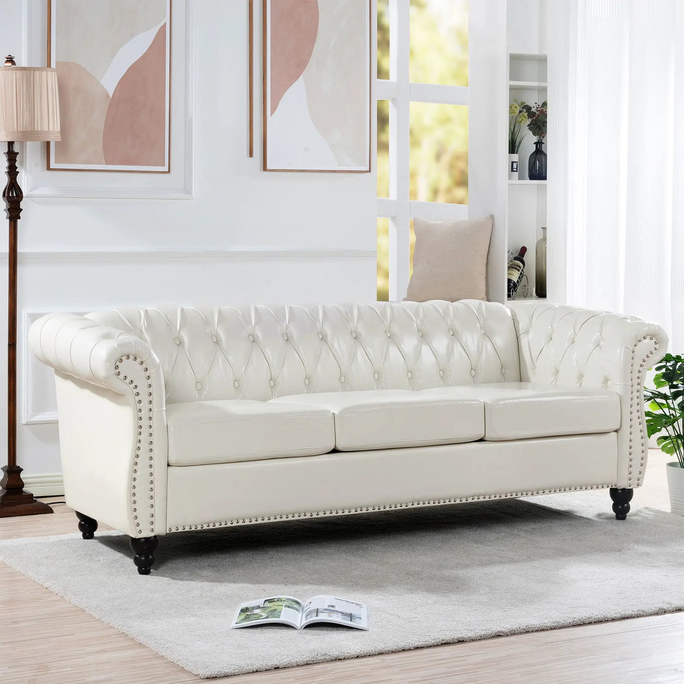 Rolled Arm Chesterfield 3 Seater Sofa by HouseOfZazla