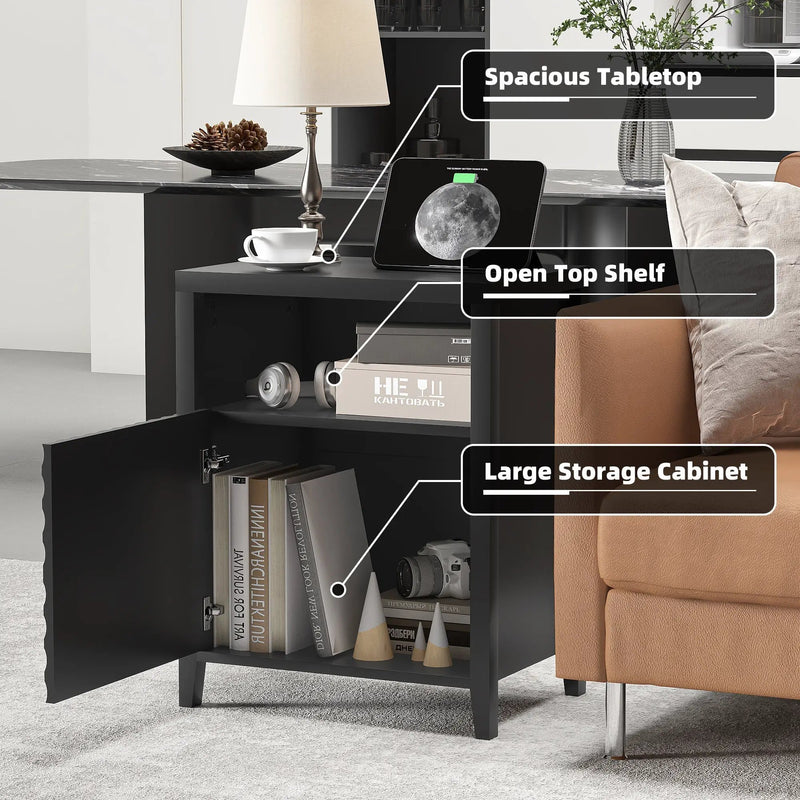 Modern Nightstand with Charger Station and USB Port by HouseOfZazla