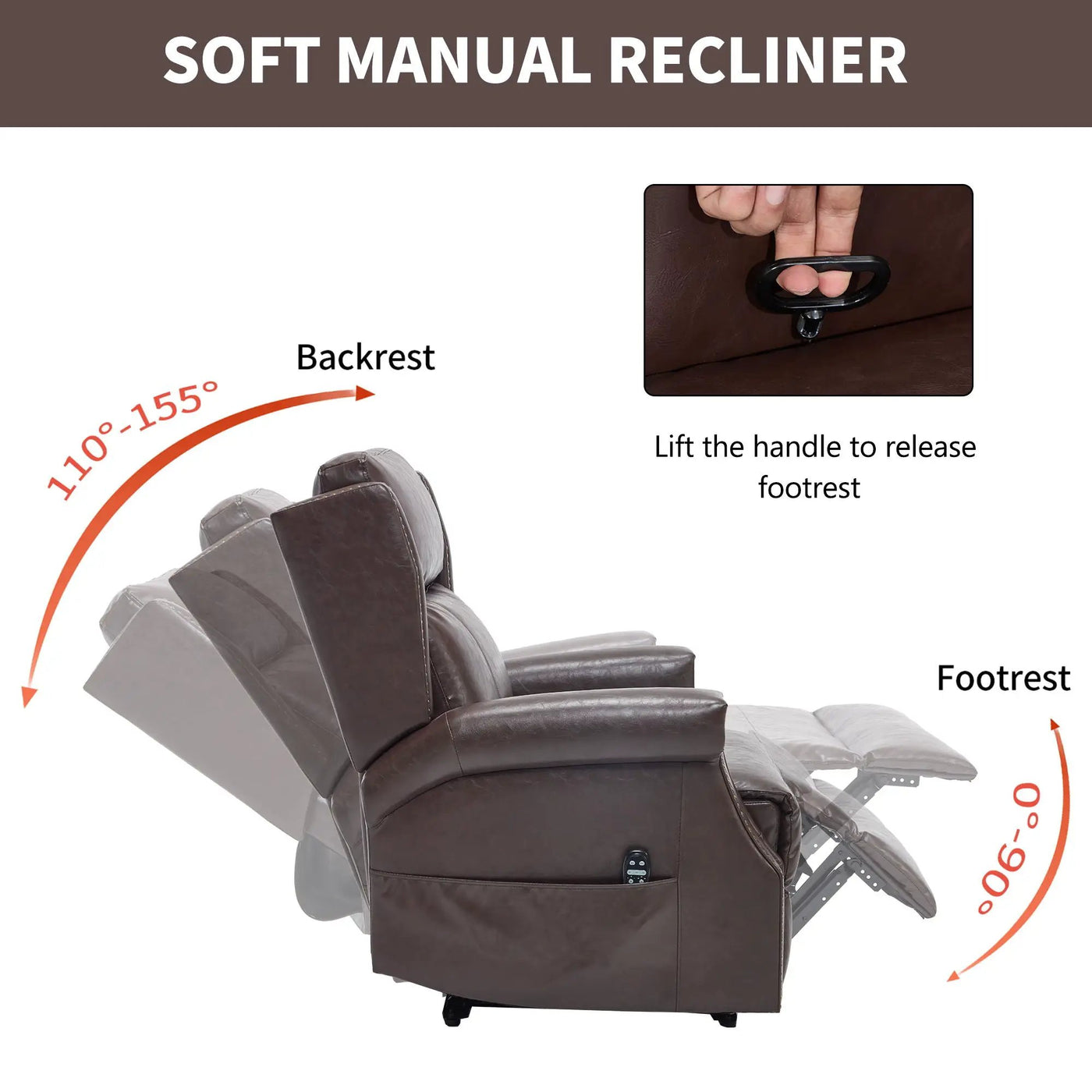 Manual Recliner Chair With Heavy Duty Motion Mechanism, 8 Vibrating Nodes And 3 Massage Modes For Living Room by HouseOfZazla
