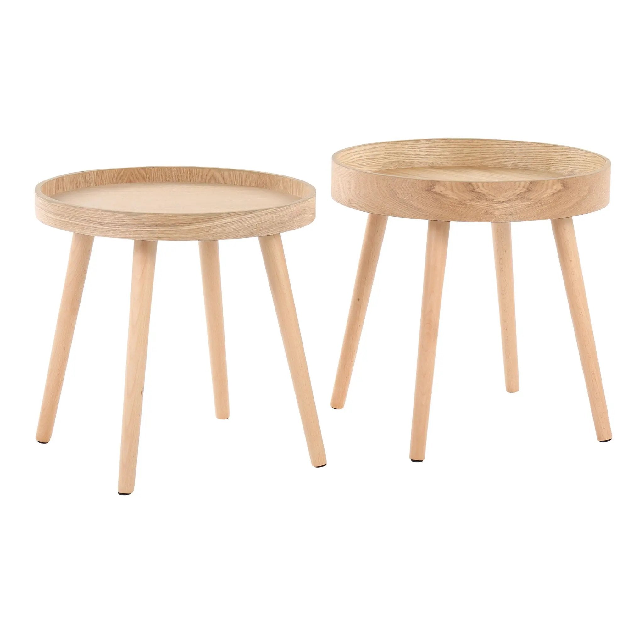 Pebble - Mid-Century Modern Side Table Set - Natural by HouseOfZazla