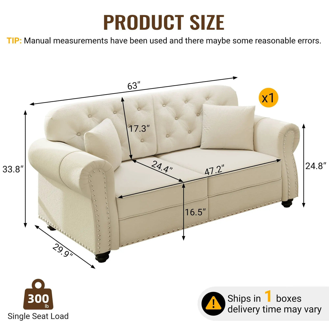 Upholstered Chesterfield Sofa With Nailhead Trim And Rolled Armrests by HouseOfZazla