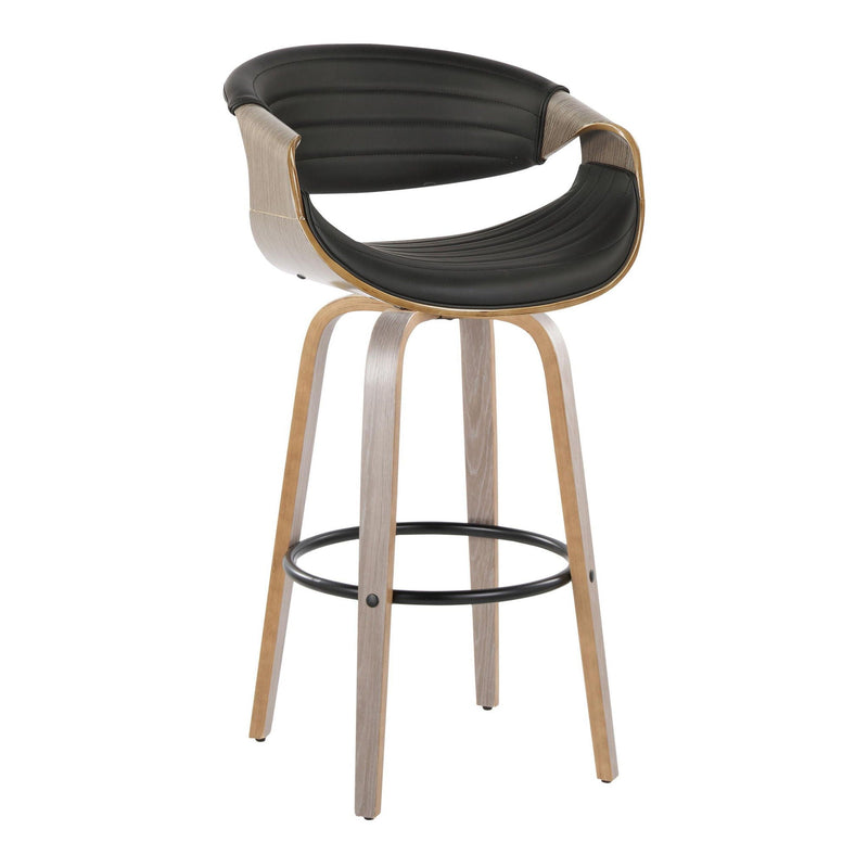 Symphony - Mid-Century Modern Fixed Height Barstool With Swivel With Round Footrest (Set of 2) by Unique Piece Furniture