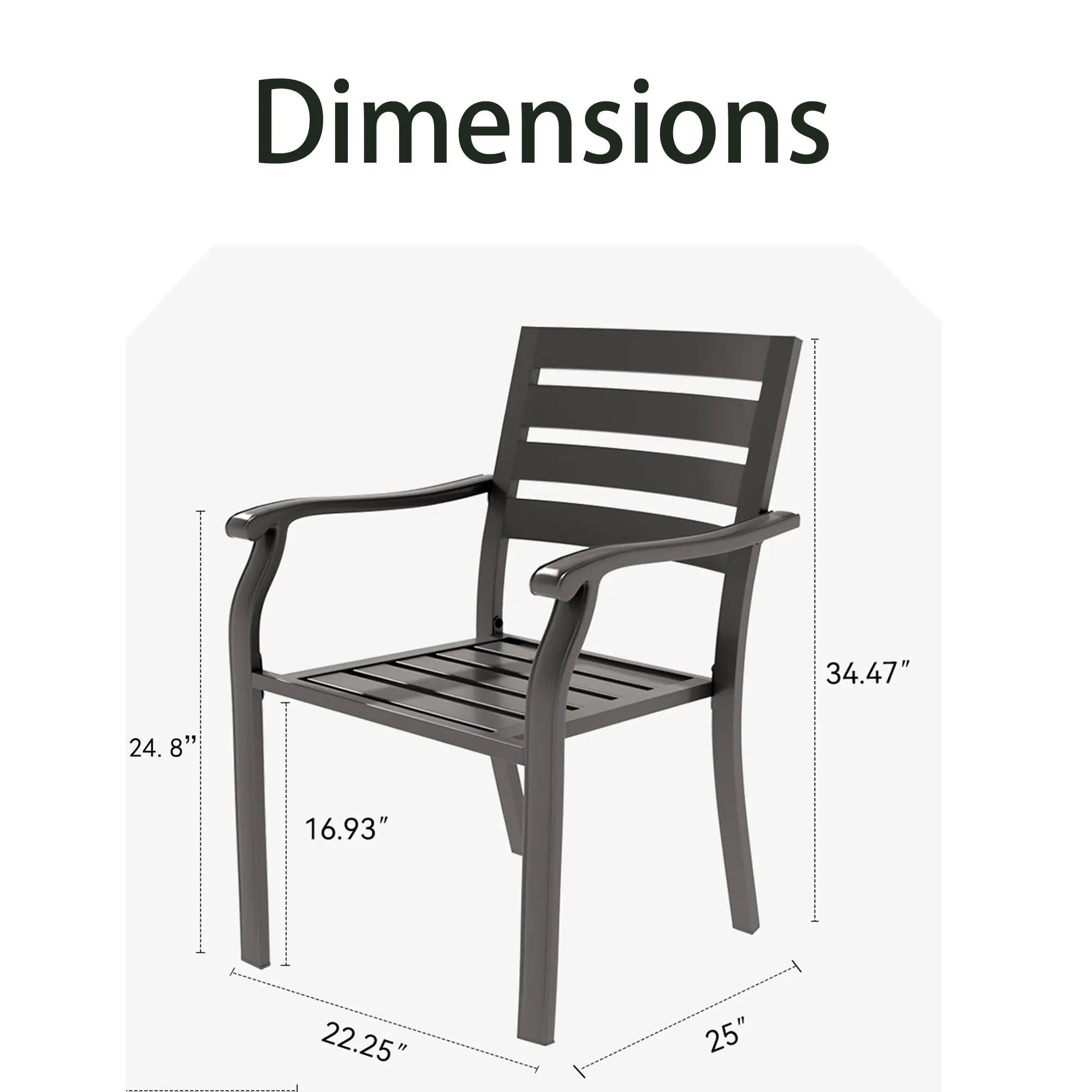 VRSHWO Iron Terrace Dining Chairs Set of 2 - Black by HouseOfZazla
