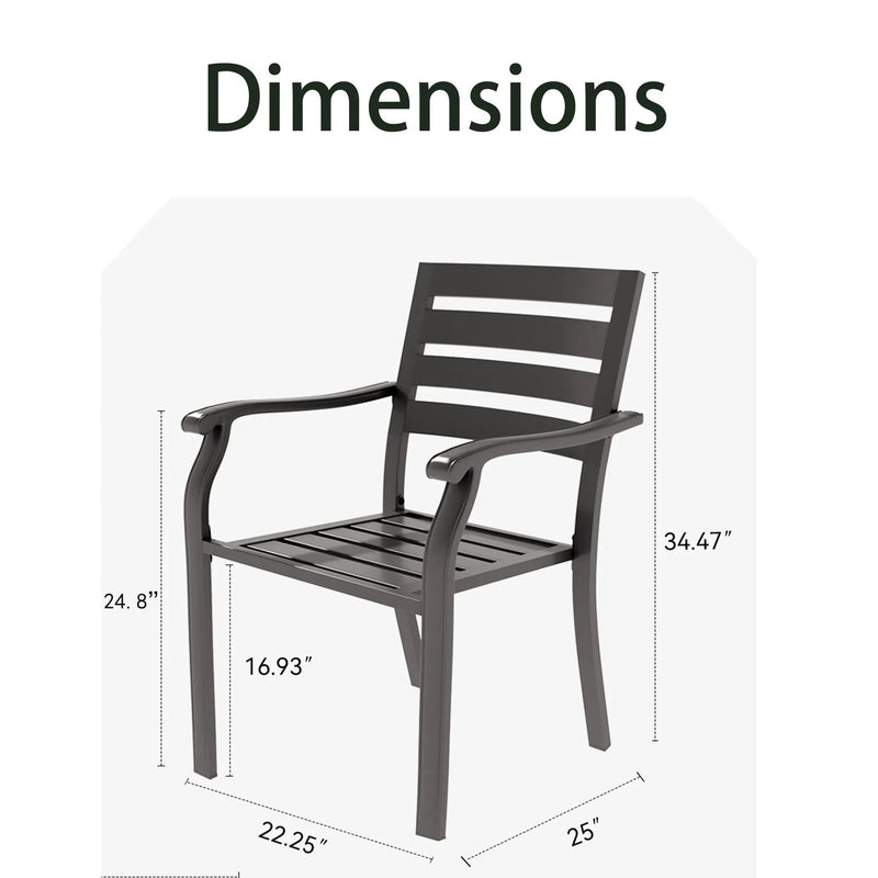 VRSHWO Iron Terrace Dining Chairs Set of 2 - Black by HouseOfZazla