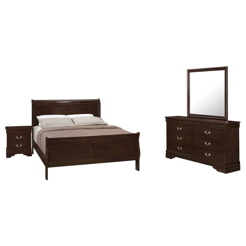 Louis Philippe 4-piece Queen Bedroom Set Cappuccino by Unique Piece Furniture
