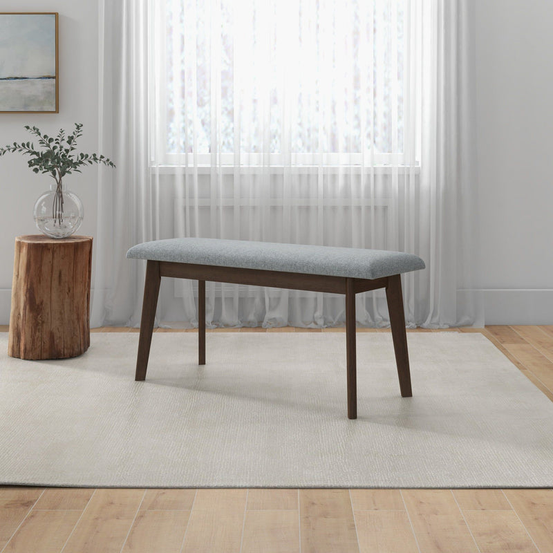 Carlos Upholstered Bench with High Density Foam Cushion - Gray, photo 8 of 13