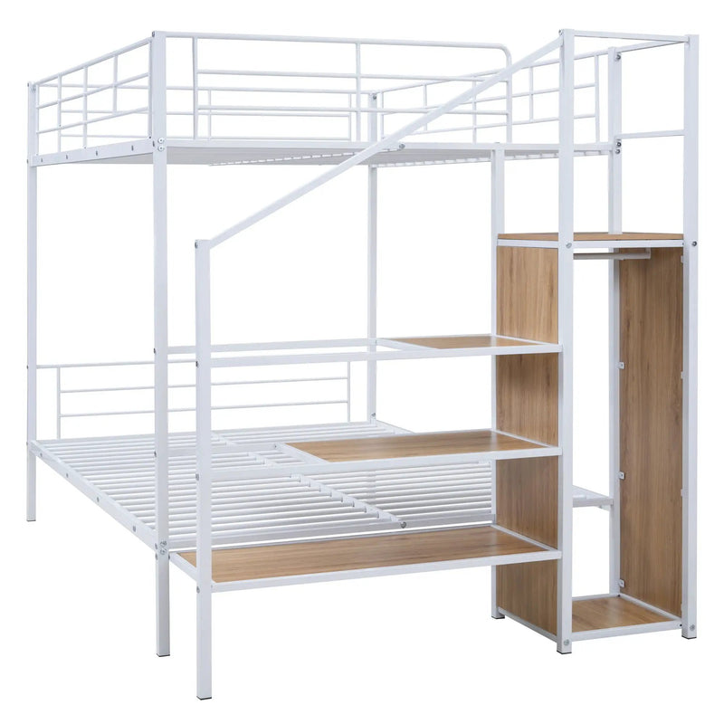 Bunk Bed With Lateral Storage Ladder And Wardrobe by Unique Piece Furniture