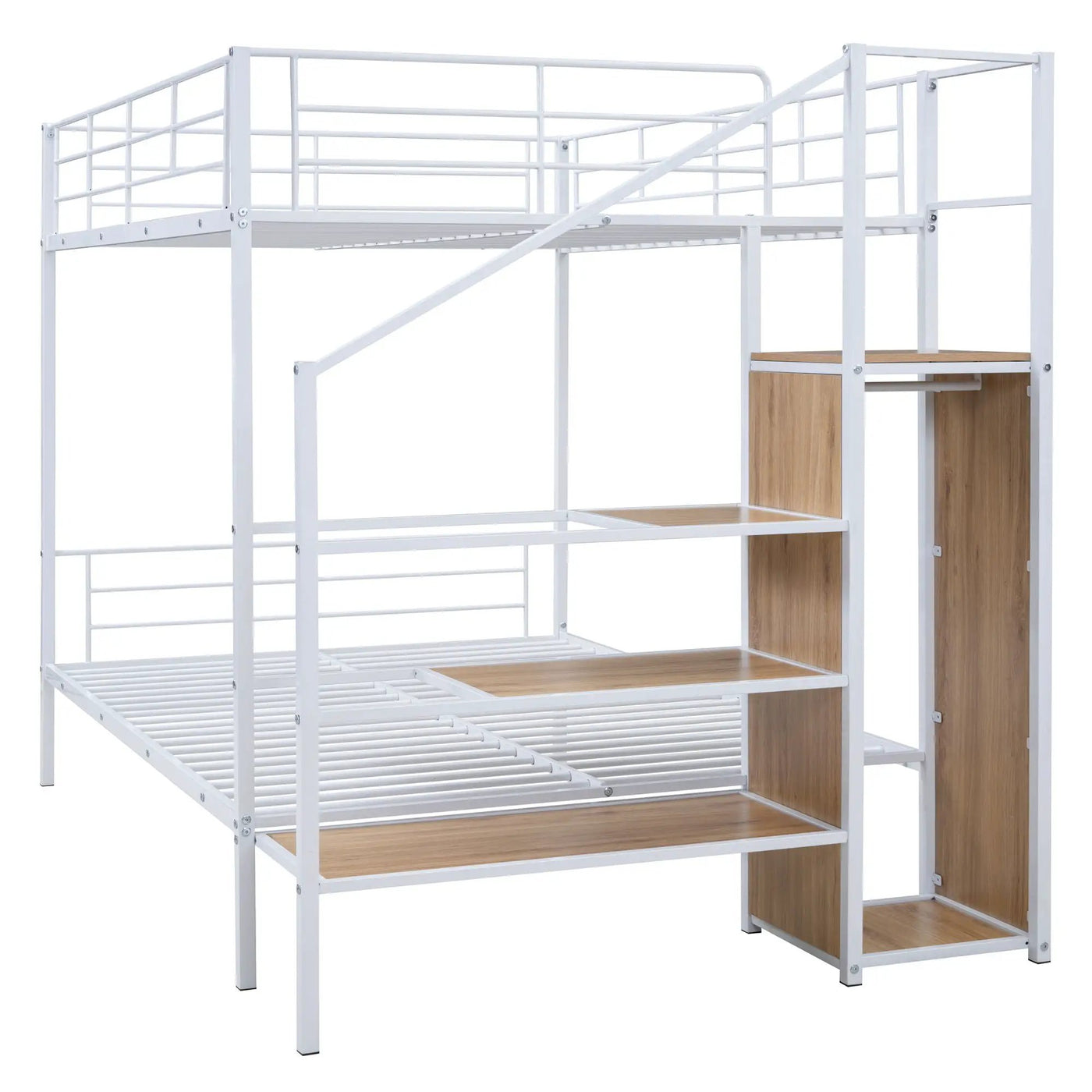 Bunk Bed With Lateral Storage Ladder And Wardrobe by HouseOfZazla