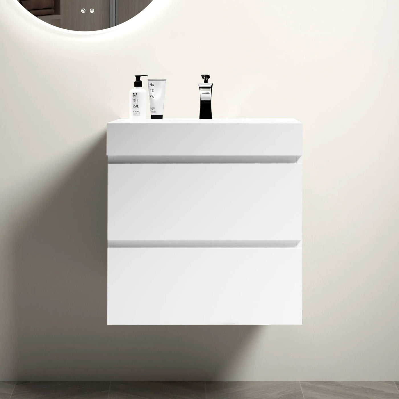 Alice - Bathroom Vanity With Large Storage, Sink, Wall Mounted by Unique Piece Furniture