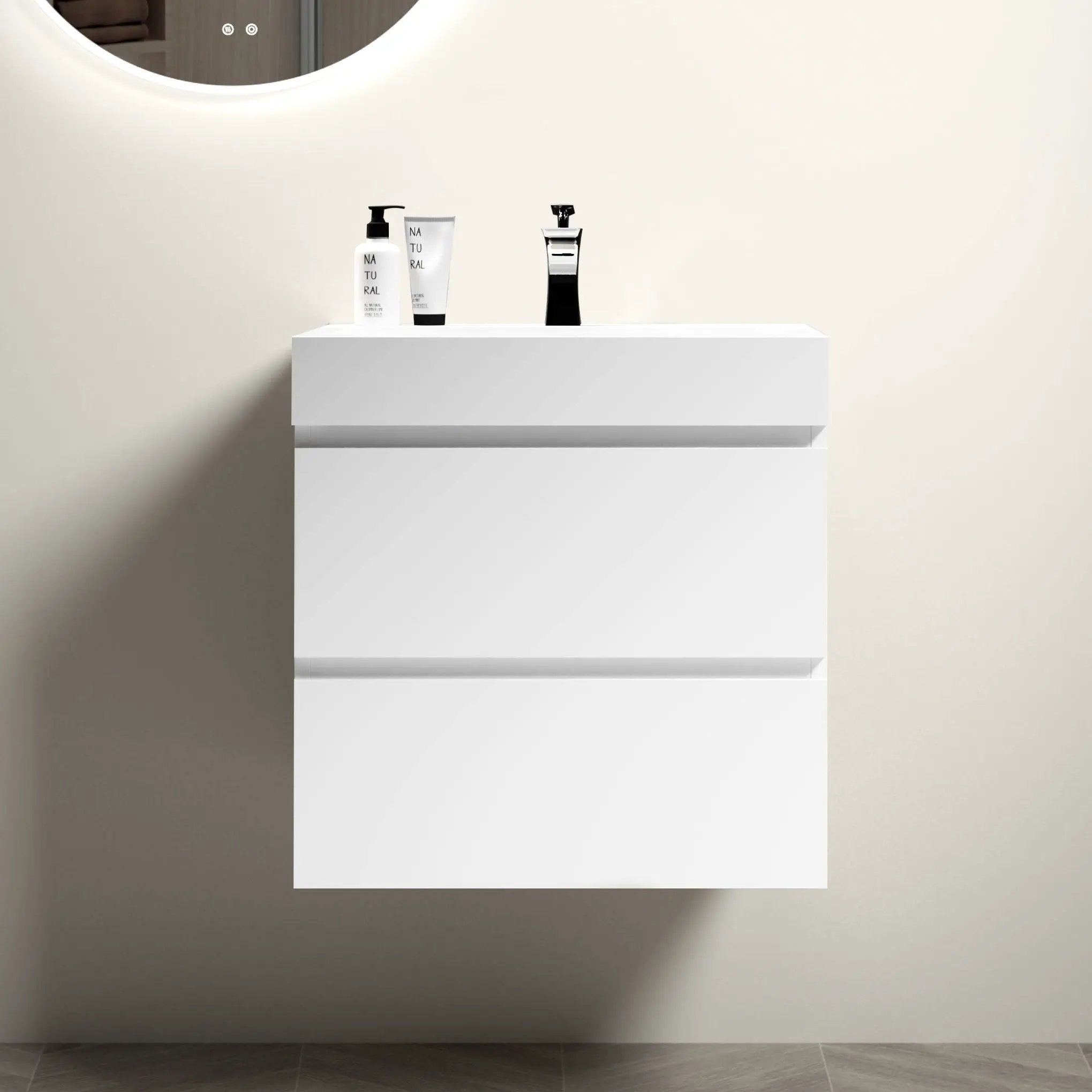 Alice - Bathroom Vanity With Large Storage, Sink Wall Mounted Floating Bathroom Vanity For Modern Bathroom, One-Piece Sink Basin Without Drain And Faucet by Unique Piece Furniture