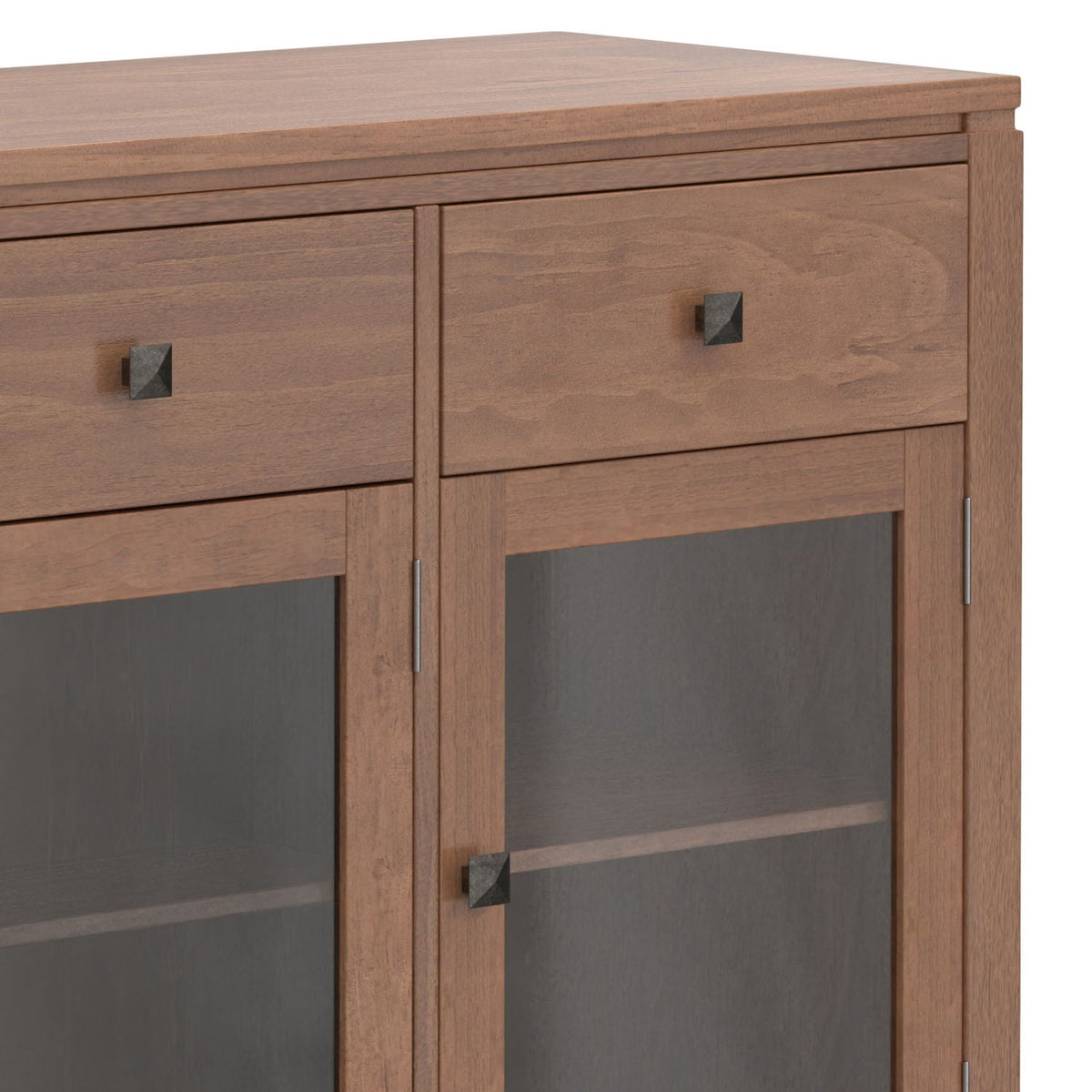 Handcrafted Sideboard Buffet with Glass Doors – Dark Brown, Light Brown, White, photo 20 of 27