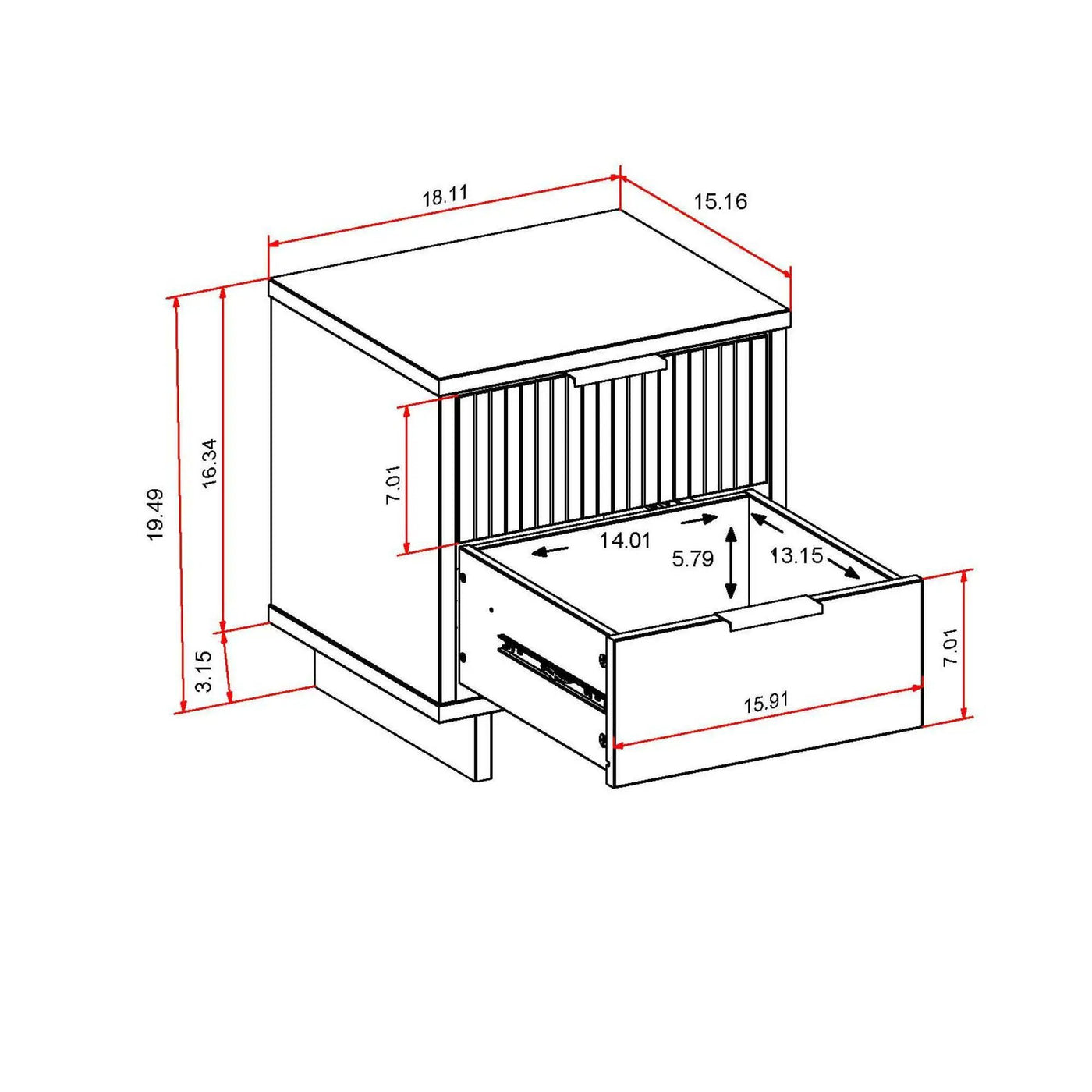 Granville - Nightstand With 2 Drawers by HouseOfZazla