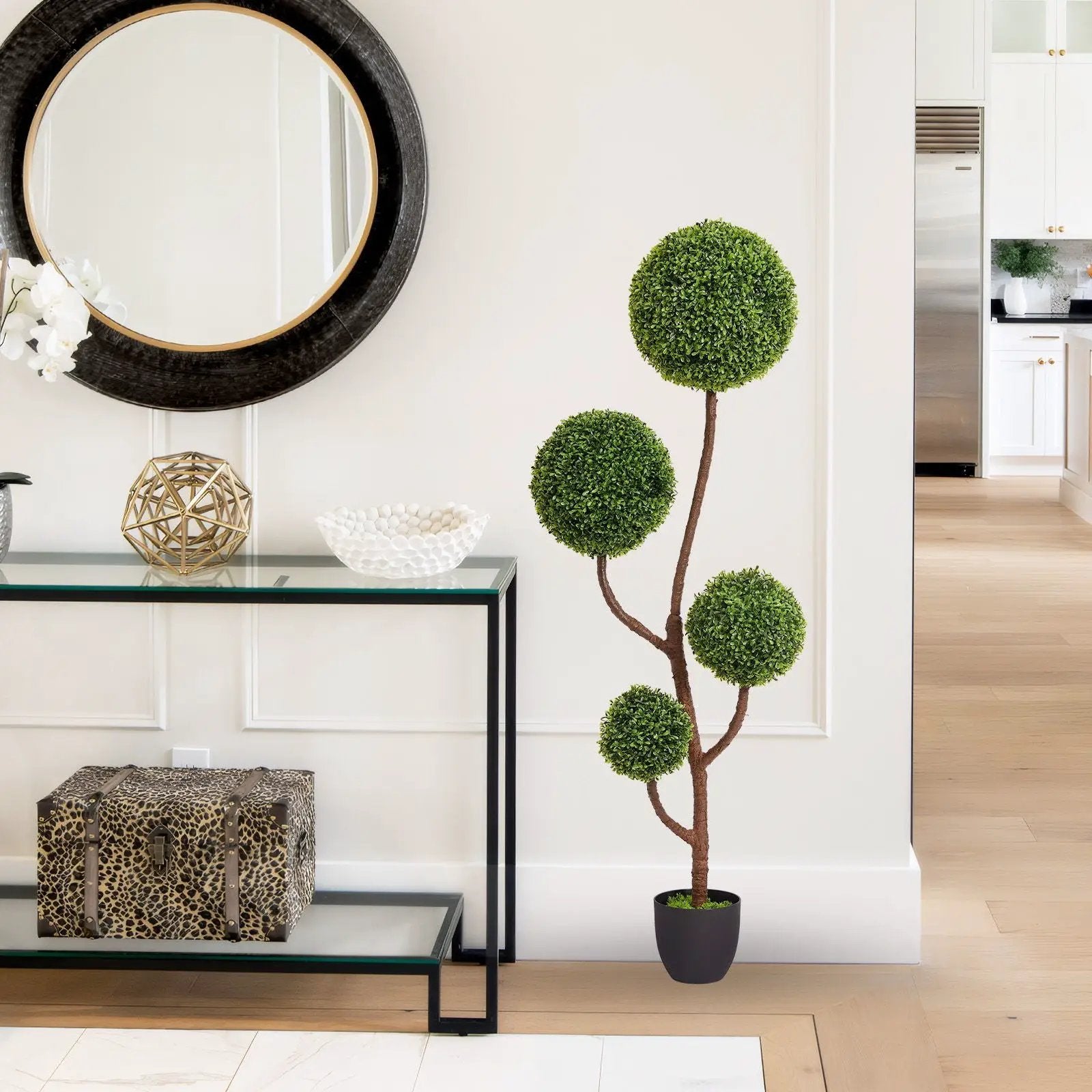 Artificial Boxwood Topiary Tree Triple Ball Shaped Faux Plant 150 Cm - Green by Unique Piece Furniture