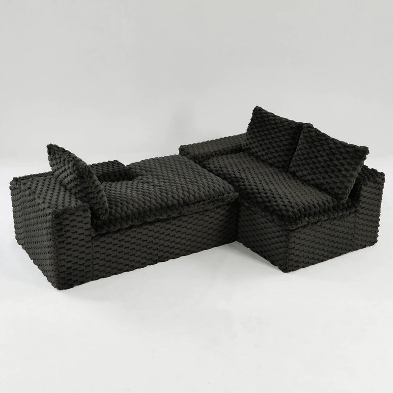 Modular Sofa, Convertible Twin Seat With Chaise Lounge by HouseOfZazla