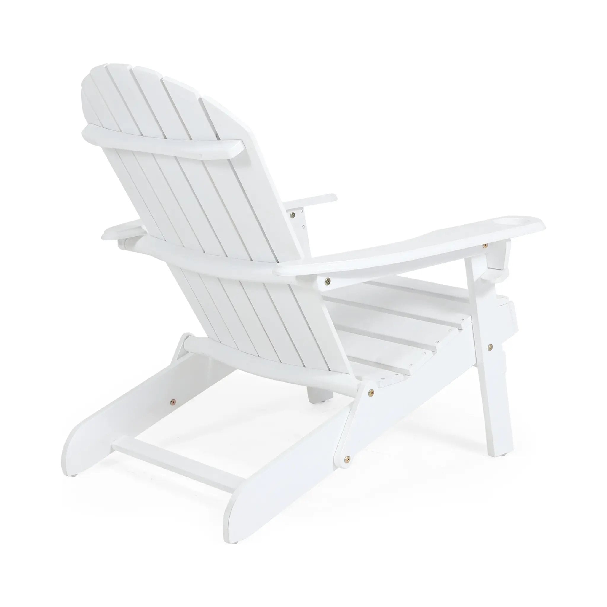 Zenithia Outdoor Foldable Adirondack Chair with 2 Cup Holders, White by HouseOfZazla