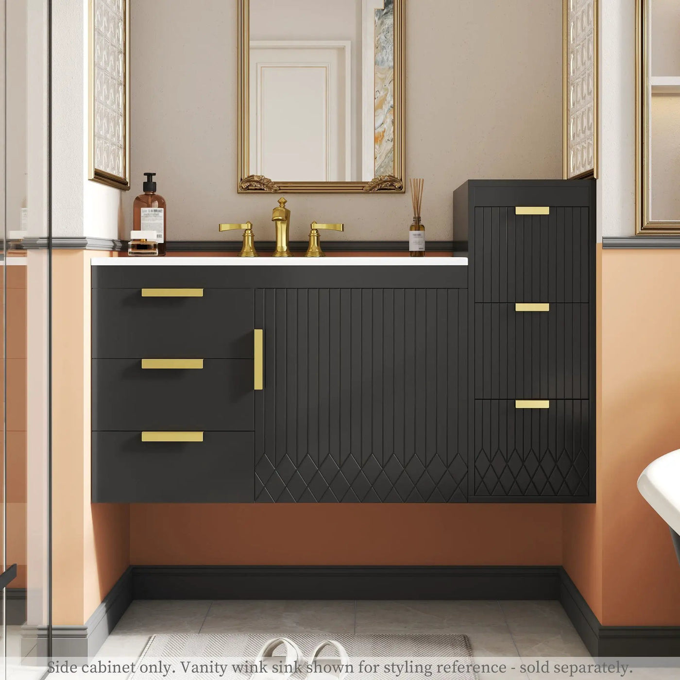 Modern Wall Mounted Floating Cabinet with Drawers for Bathroom by HouseOfZazla