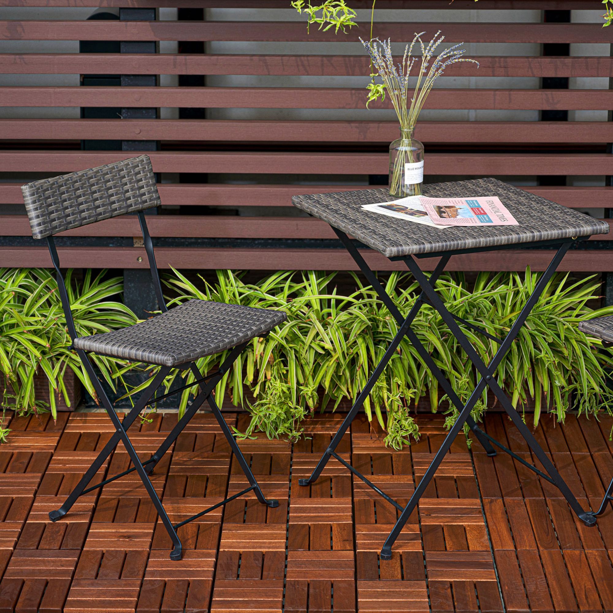 Interlocking Deck Tiles Checker Pattern, Square Acacia Hardwood Outdoor Flooring For Patio, Bancony, Pool Side by HouseOfZazla