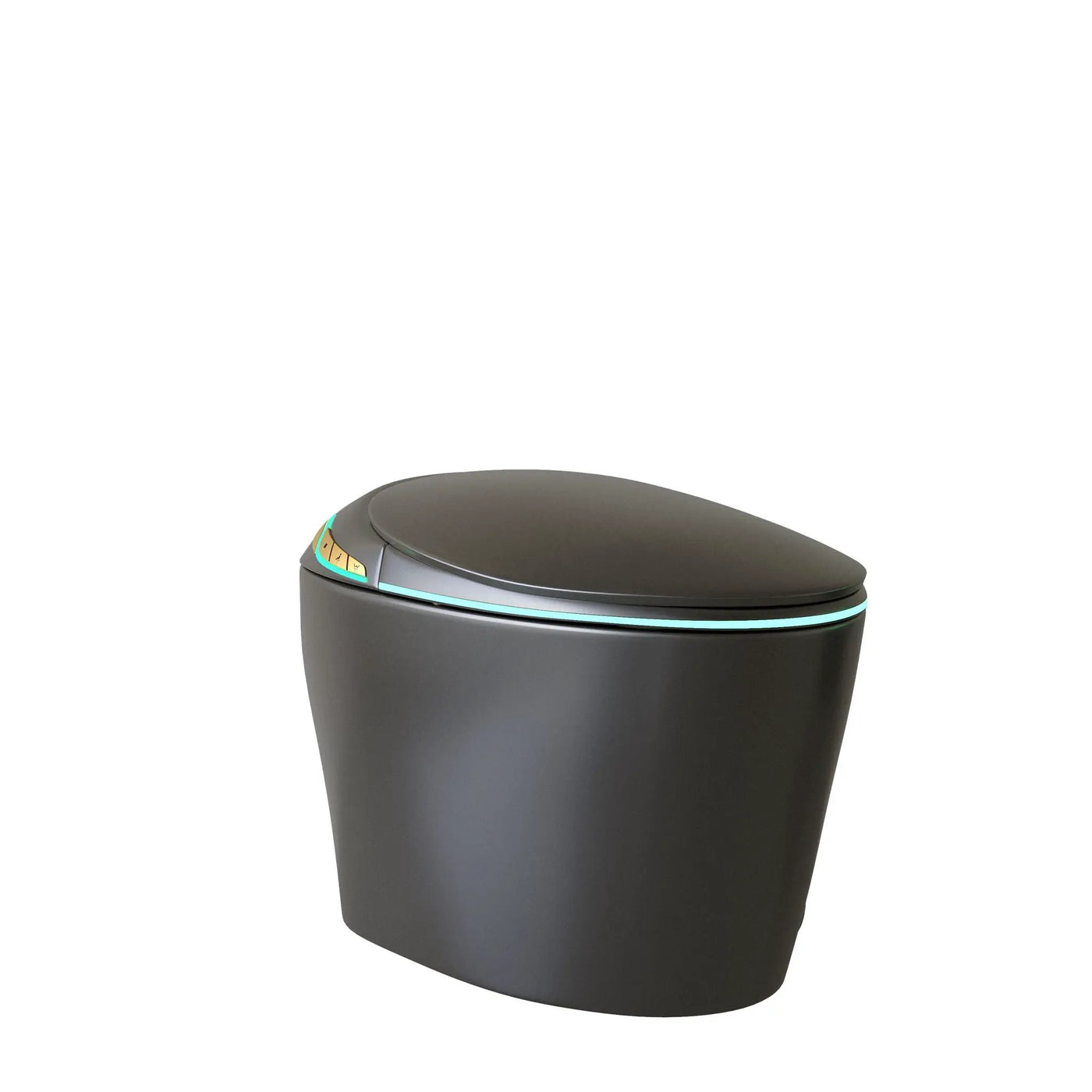 Unique Smart Toile With Built In Bidet, Auto Open / Close Seat, Foot Sensor, LED Display, Night Light, Warm Water & Dryer Ceramic by HouseOfZazla