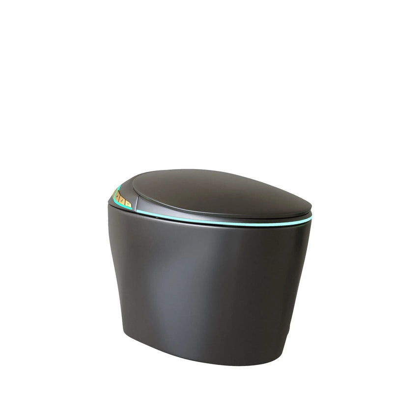 Unique Smart Toile With Built In Bidet, Auto Open / Close Seat, Foot Sensor, LED Display, Night Light, Warm Water & Dryer Ceramic by HouseOfZazla