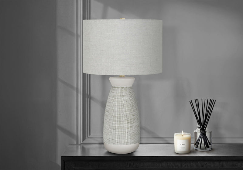 Contemporary Ceramic Table Lamp with Adjustable Lighting - Gray, photo 2 of 4