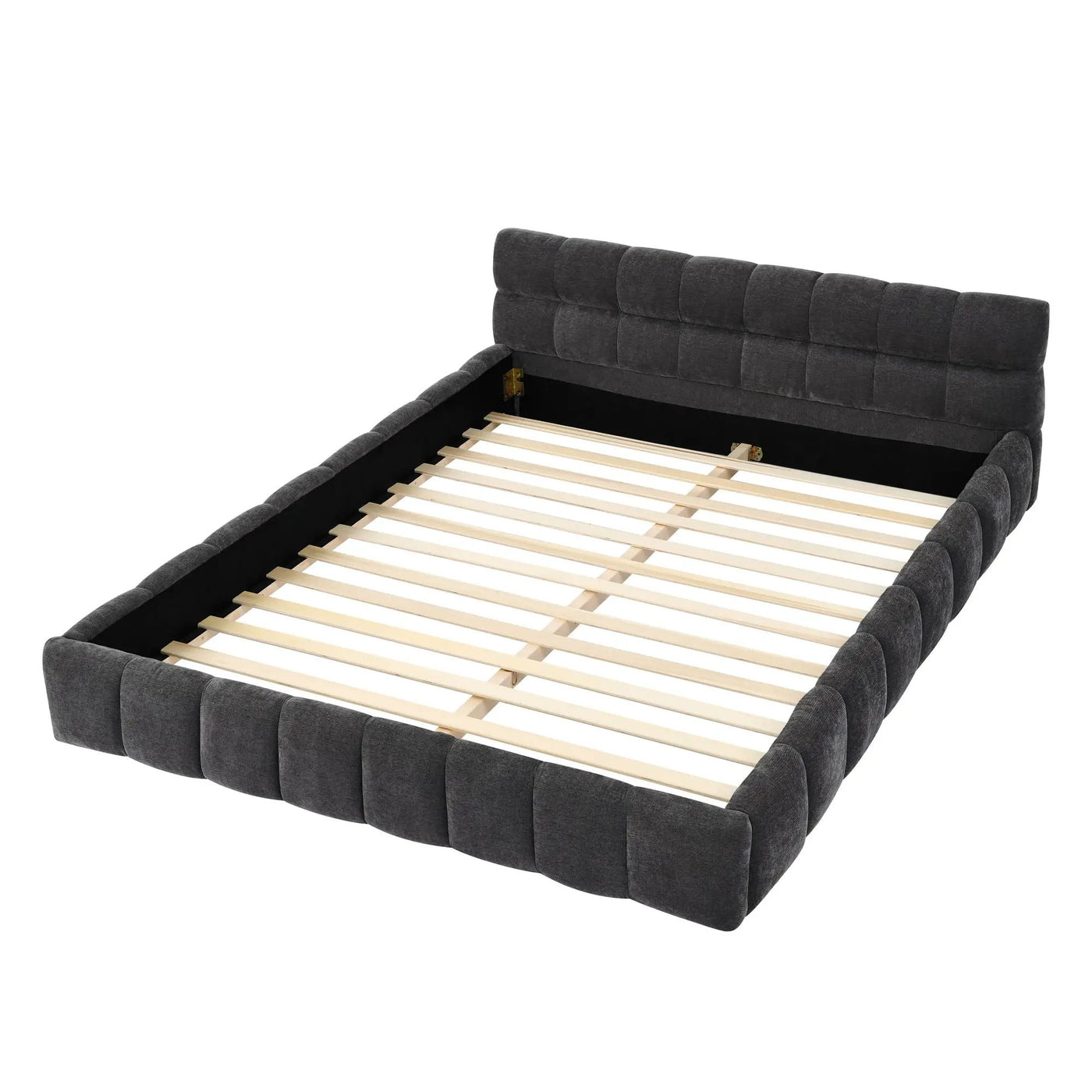 Modern Platform Bed Frame With Thick Fabric by HouseOfZazla
