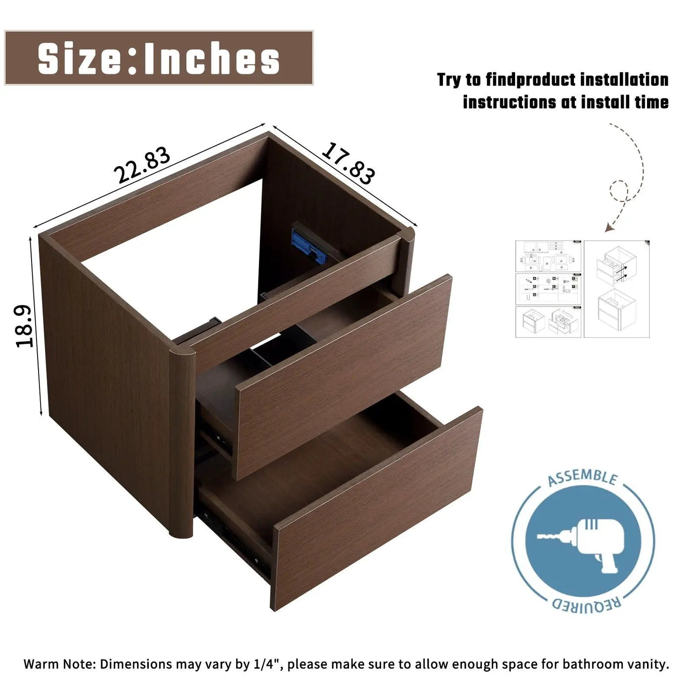 Wall Mounted Floating Bathroom Vanity With Sink And Cabinet by HouseOfZazla