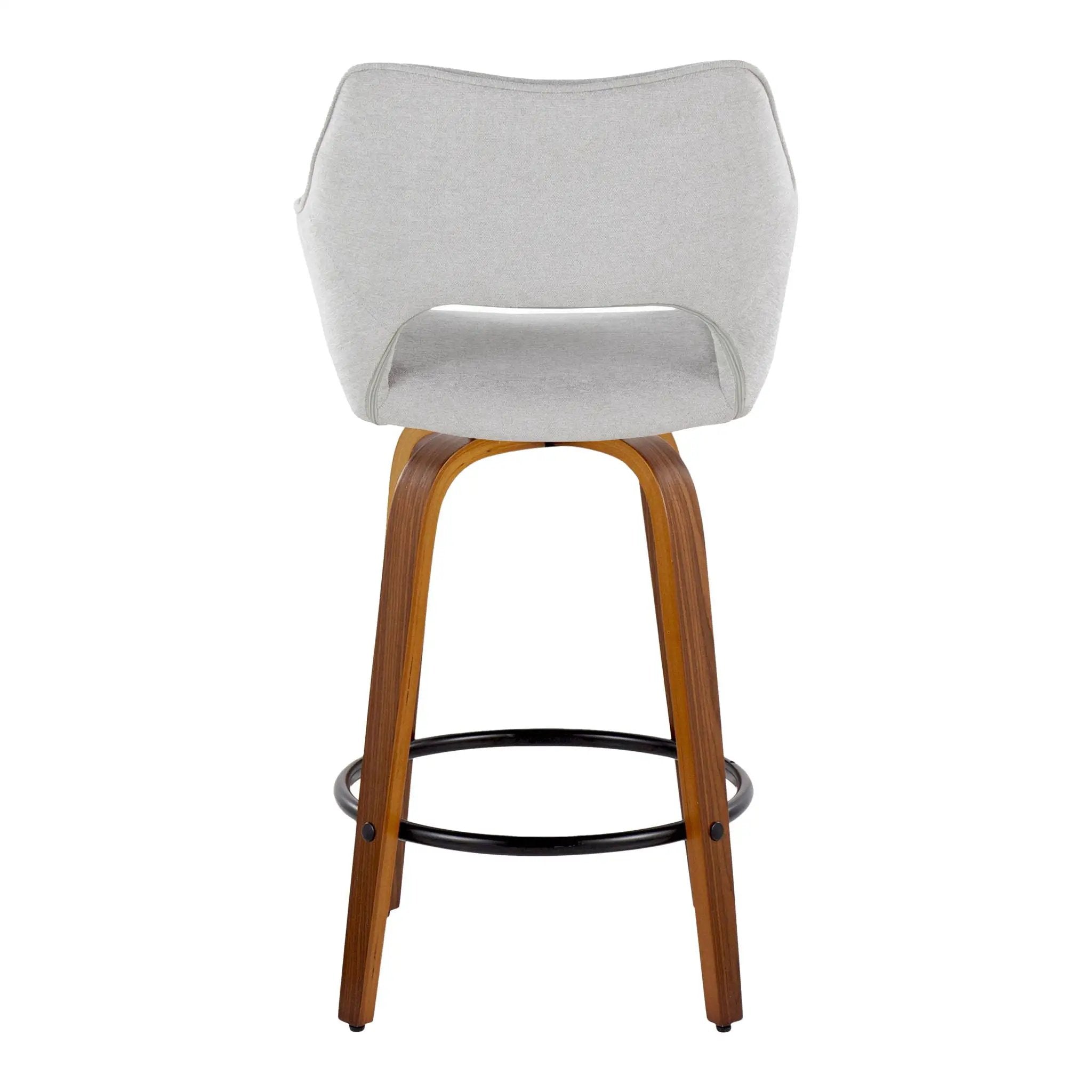 Mustang - Contemporary Fixed Height Counter Stool With Swivel With Round Footrest (Set of 2) by HouseOfZazla
