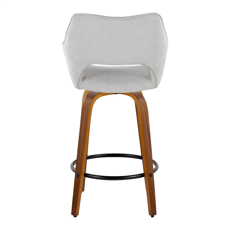 Mustang - Contemporary Fixed Height Counter Stool With Swivel With Round Footrest (Set of 2) by HouseOfZazla