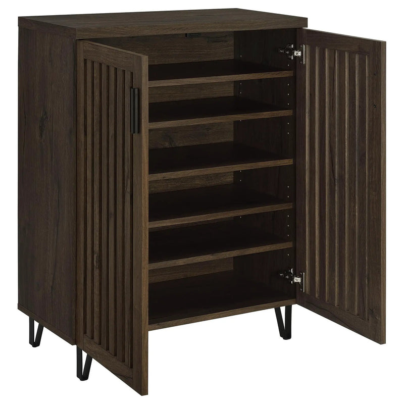 Brixton 2-door Entryway Shoe Storage Cabinets Smoked Oak by Unique Piece Furniture