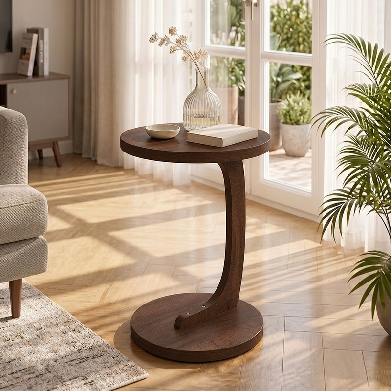 14.96" × 21.65" C-Shaped End Table