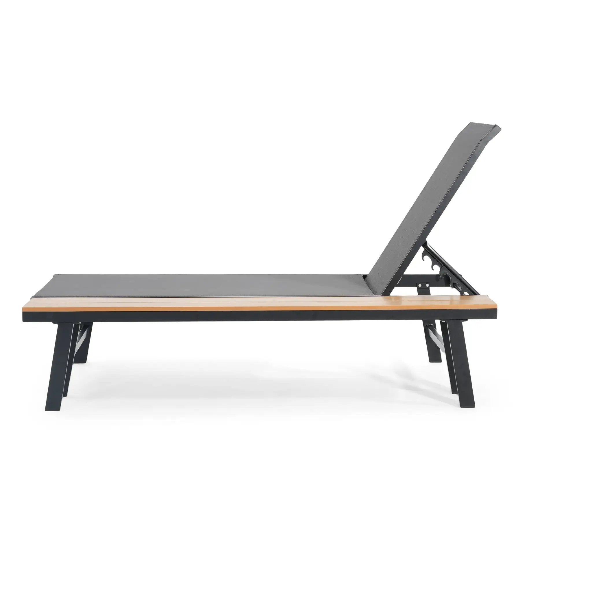 Waterloo Chaise Lounge with Attached Wood Side Table, Set of 2 by HouseOfZazla