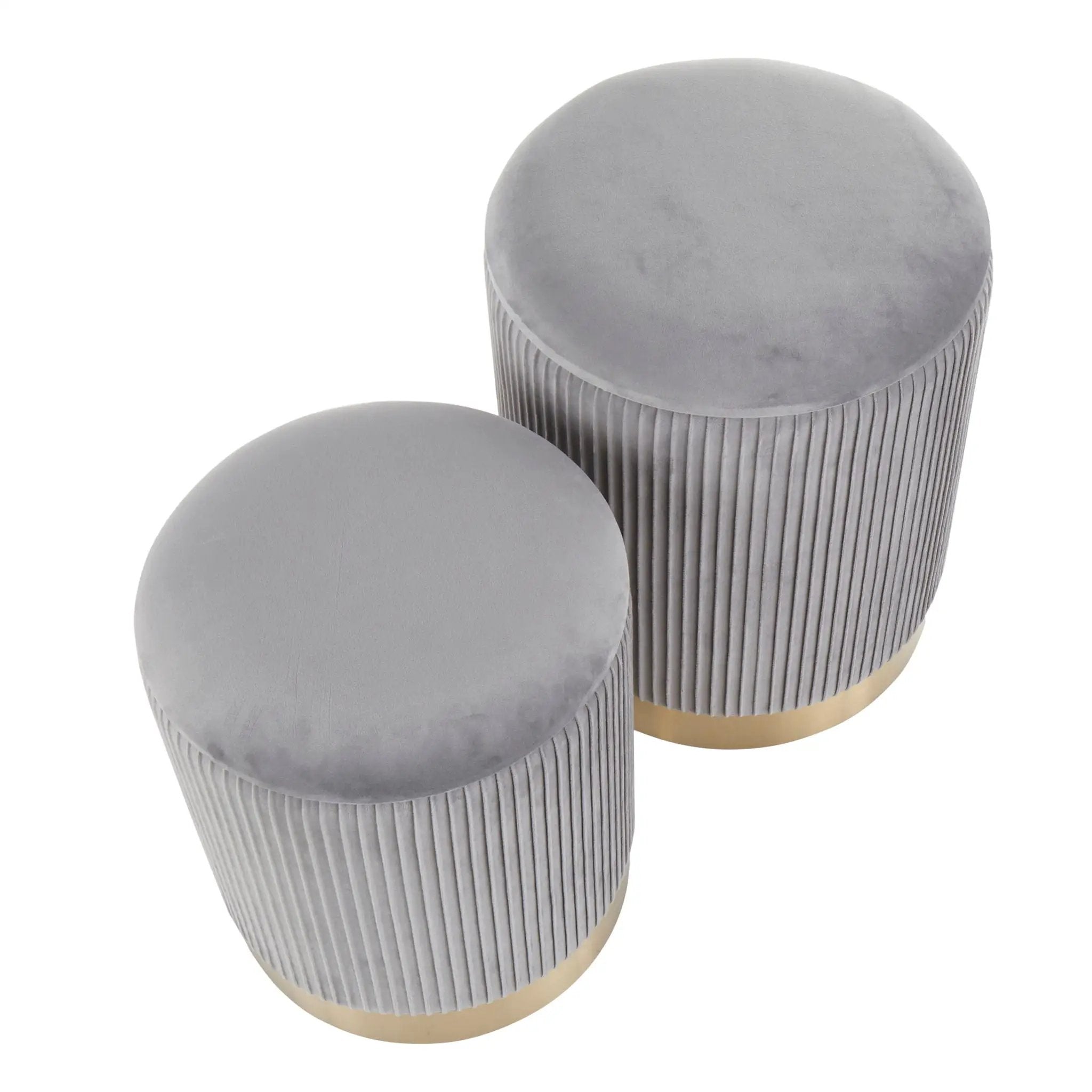 Marla - Contemporary Nesting Pleated Ottoman Set by Unique Piece Furniture