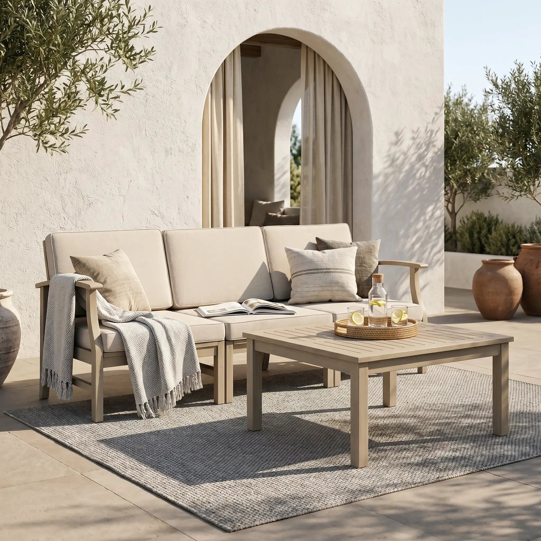 Perla 3 Seater Sofa and Table Set by HouseOfZazla