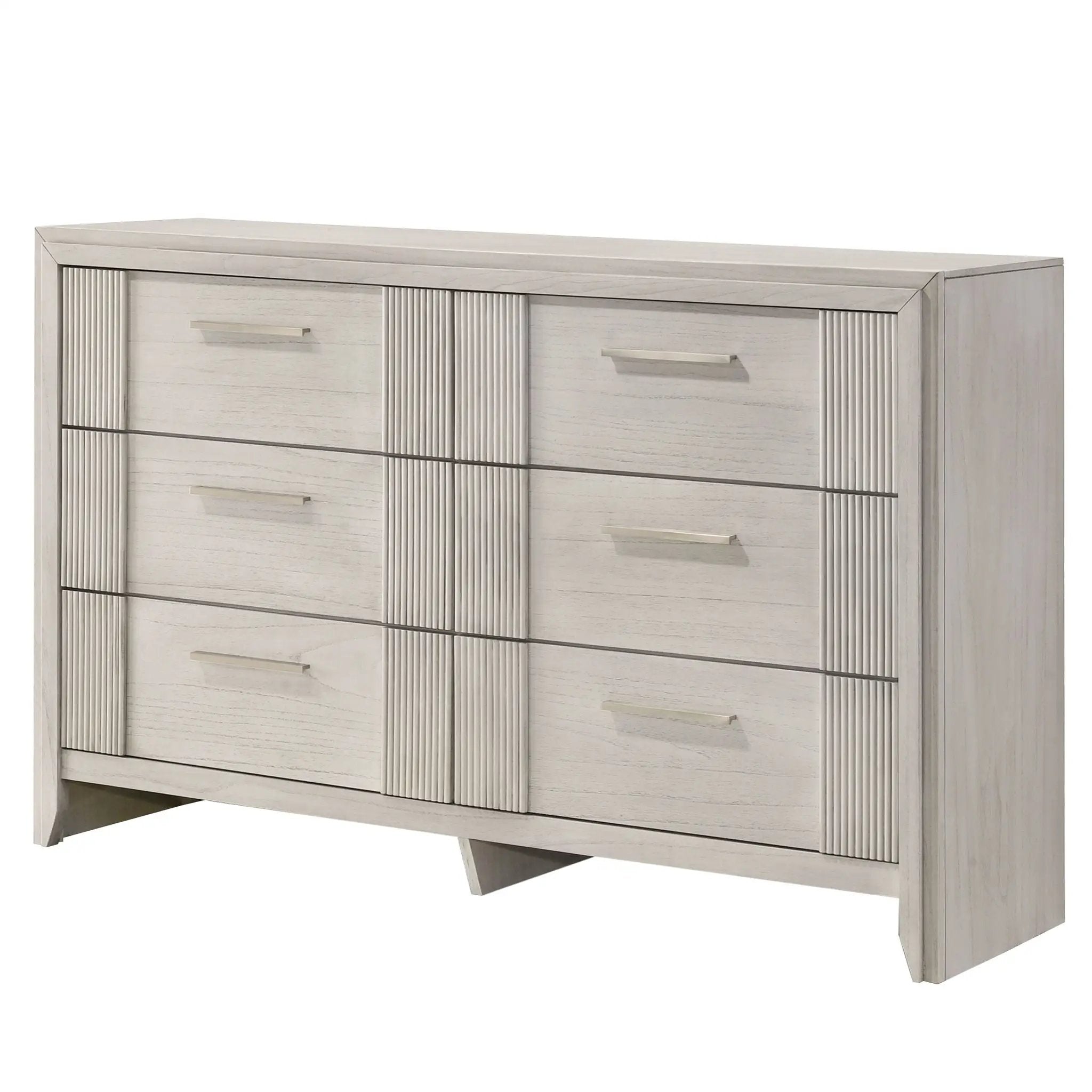 6 Drawer Storage Dresser Furniture - Antique White by HouseOfZazla
