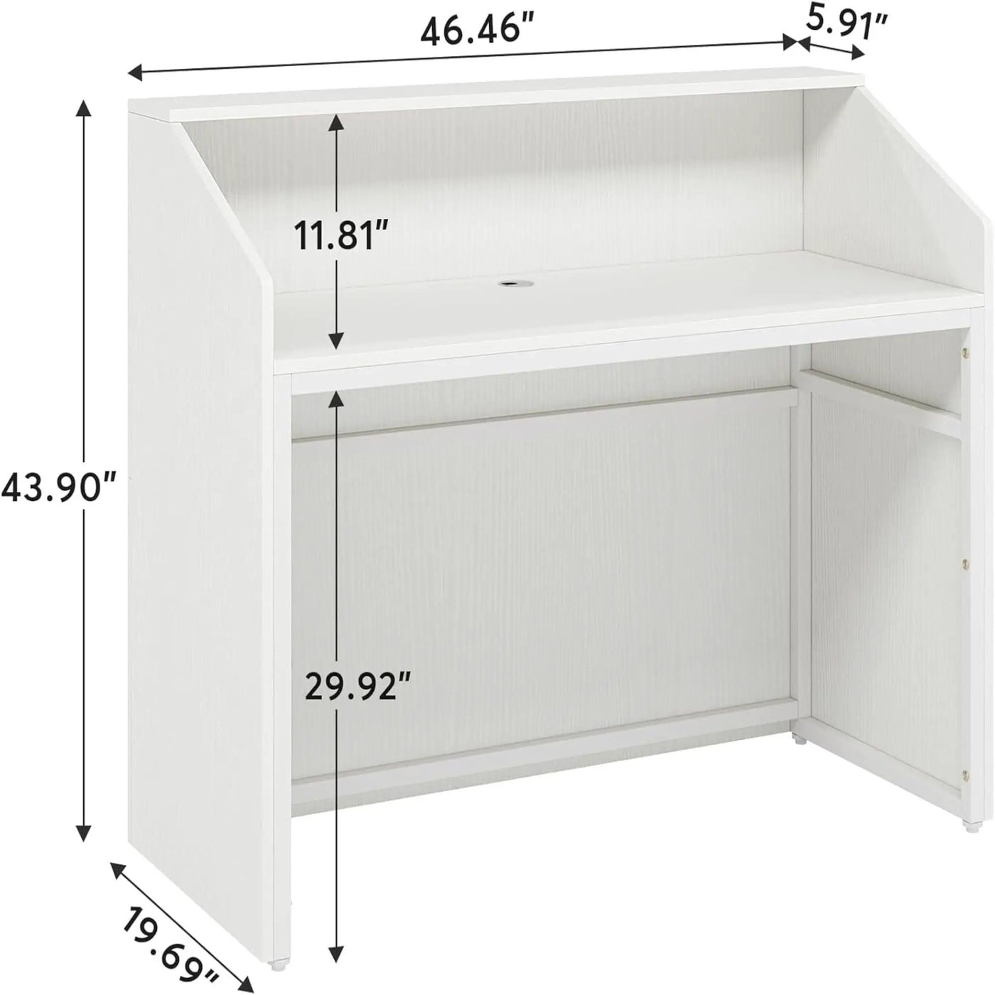 Modern Reception Desk, Front Desk Table With Cable Grommet & Privacy Panels by HouseOfZazla