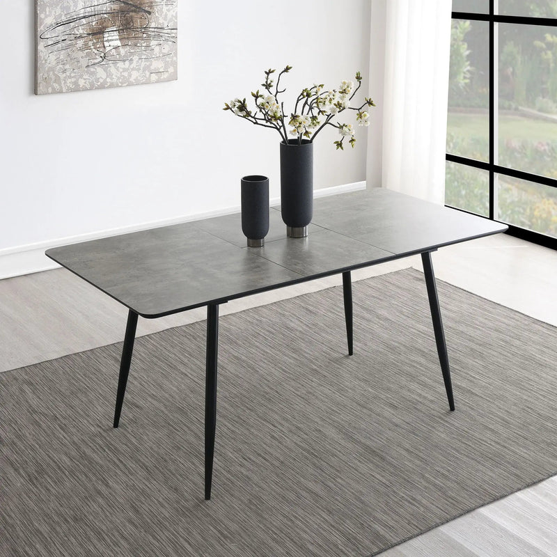 Grant - Extension Dining Table With Butterfly Leaf - Gray by HouseOfZazla