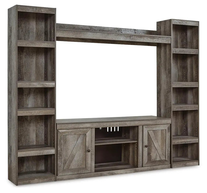 Wynnlow - 4-Piece Entertainment Center With LG TV Stand W/Fireplace Option - Gray by Unique Piece Furniture