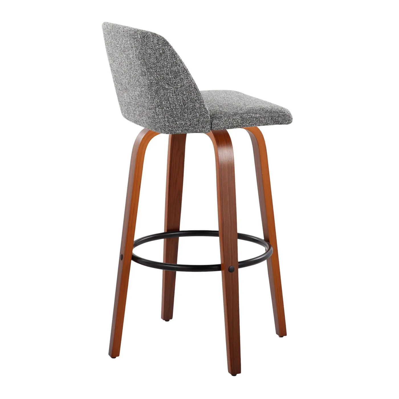 Toriano - Mid Century Modern Fixed Height Barstool Swivel And Round Footrest (Set of 2) by HouseOfZazla