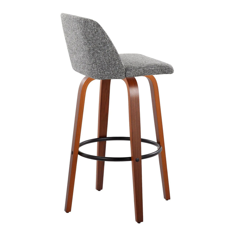 Toriano - Mid Century Modern Fixed Height Barstool Swivel And Round Footrest (Set of 2) by HouseOfZazla