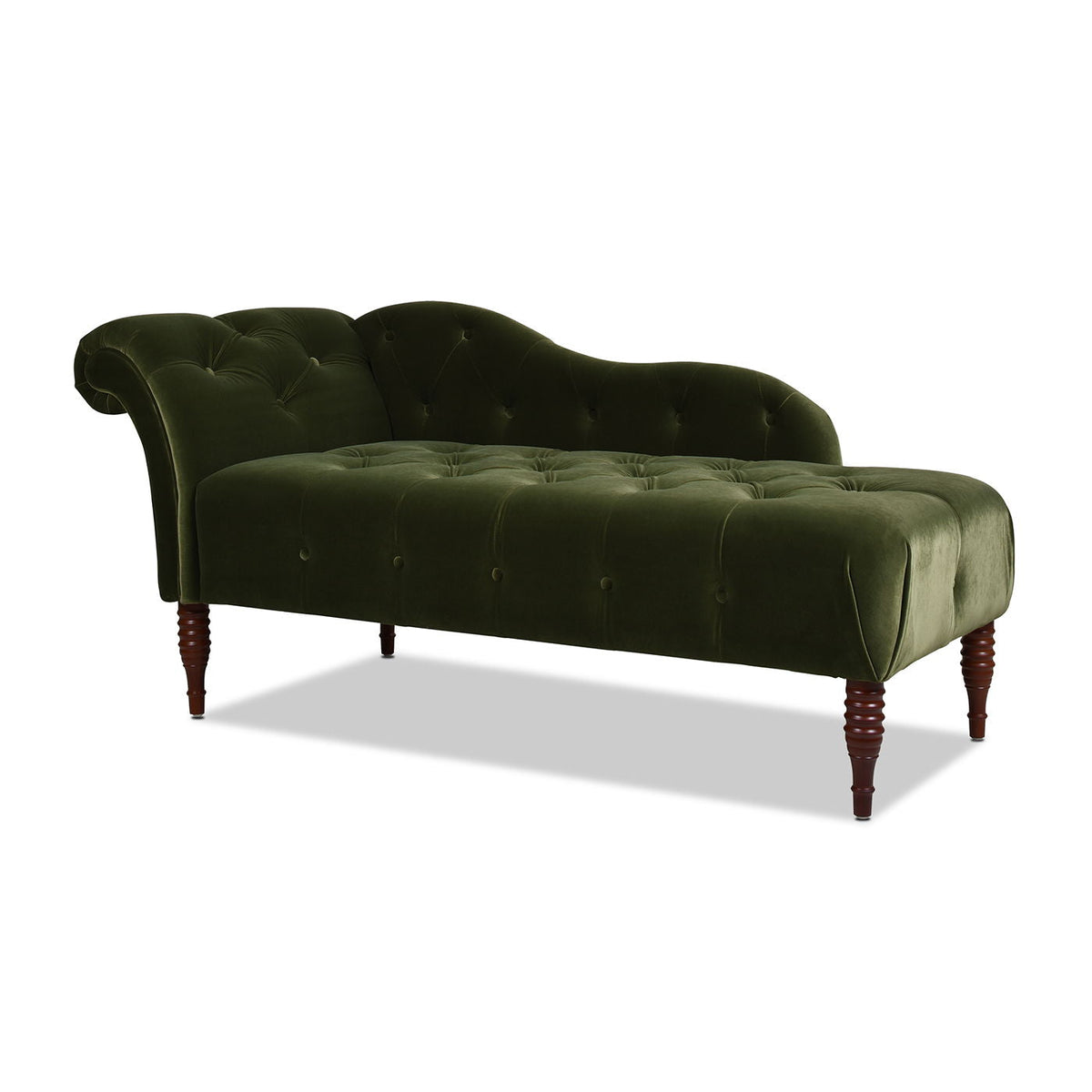 Tufted Roll Arm Chaise Lounge with Premium Foam - Dark Red, Dark Green, Blue, Pink, photo 28 of 39