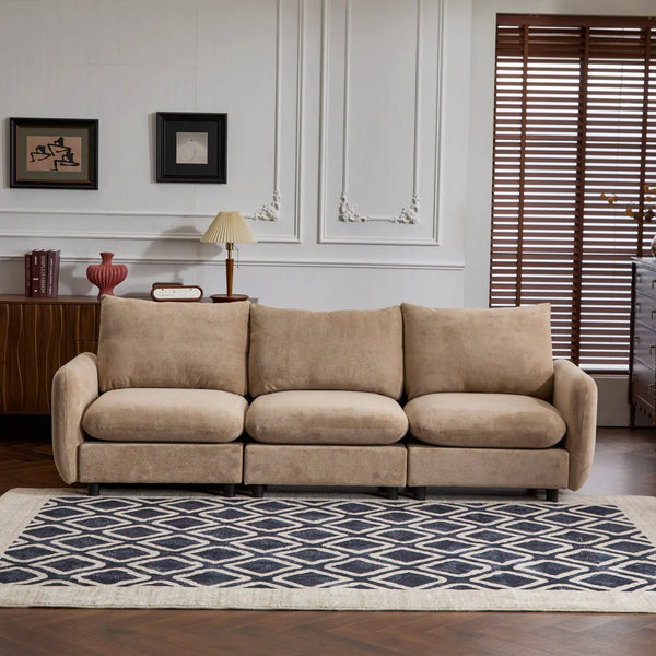99 in. 3-Piece Modular Free Combination Sectional Velvet Sofa Couch, NOMAD