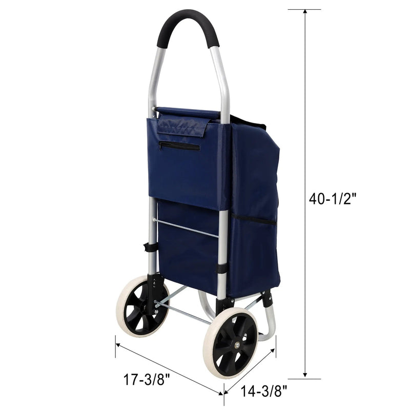 Foldable Shopping Trolley With Wheels And Waterproof Bag - Blue by HouseOfZazla