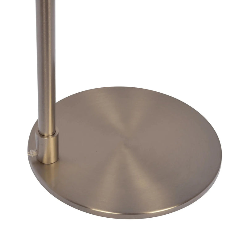Serene - Floor Lamp With Rotary Switch Base Linen Shade - Brushed Nickel / White by HouseOfZazla