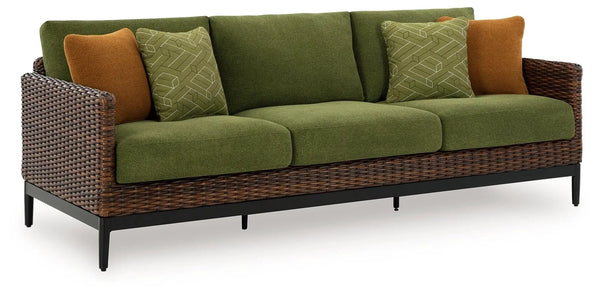 Horizon Hall - Canapé avec coussin - Marron / Vert