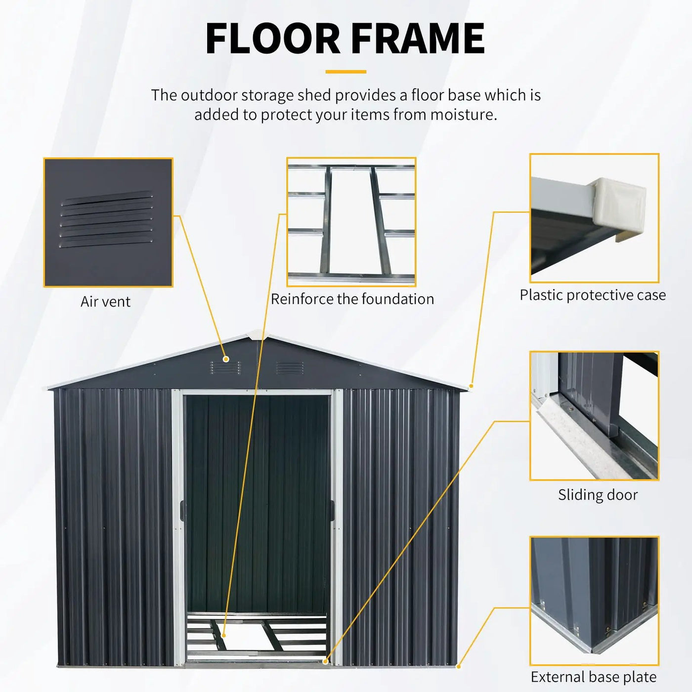 Outdoor Metal Storage Shed With Floor Base by HouseOfZazla