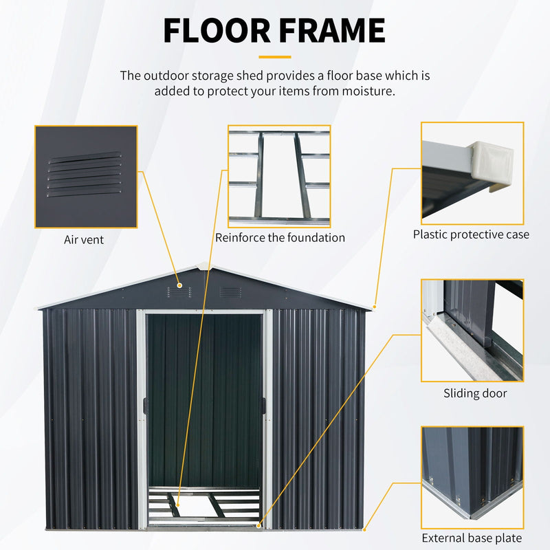 Outdoor Metal Storage Shed With Floor Base by HouseOfZazla